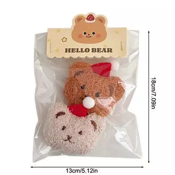 1 пара рождественская шапка брошь медведь плюшевый брелок мультяшный плюшевый медведь брелок милая брошь брелок кулон сумка украшение подарок паре