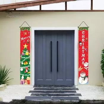 1 пара рождественских куплетов с привлекательным прозрачным узором, подвесной баннер, куплеты для дома, праздничные украшения