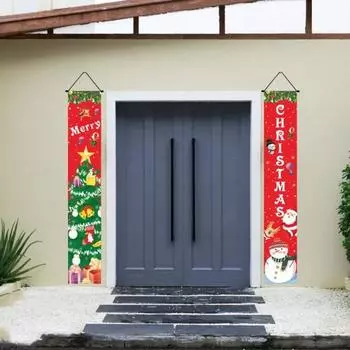 1 пара рождественских куплетов с привлекательным прозрачным узором, подвесной баннер, куплеты для дома, праздничные украшения A