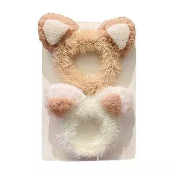 1 пара рождественских помпончиков для волос в виде рогов кошки и медведя, резинки для волос, резинки для волос, конский хвост 11