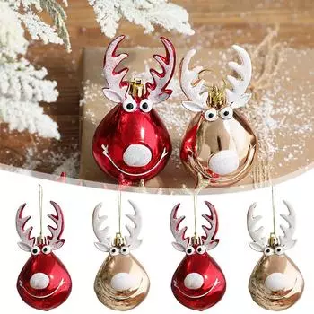 1 пара рождественских шаров в виде лося, подвесные украшения для рождественской елки, украшения на Рождество в стиле Навидад, год G F8N3 champagne (color)-2pcs