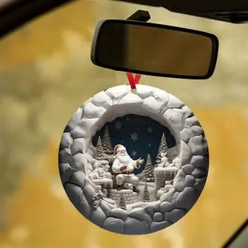 1 пара рождественских украшений, подвесные подвески с шнурком, легко подвешиваемые, Санта-Клаус, дизайн лося, акриловые елочные украшения A