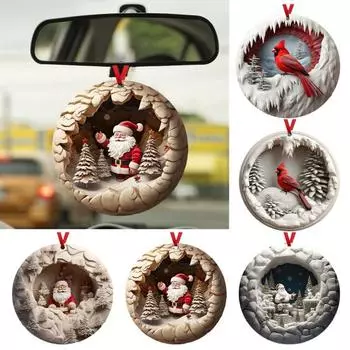 1 пара рождественских украшений, подвесные подвески с шнурком, легко подвешиваемые Санта-Клаусом A