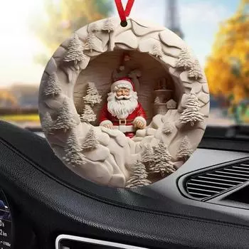 1 пара рождественских украшений, подвесные подвески с шнурком, легко подвешиваемые, Санта-Клаус, дизайн лося, акриловые елочные украшения A