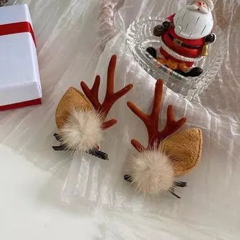 1 пара рождественских заколок для волос детские заколки-автоматы бант уши оленя новогодняя заколка для волос детские рождественские головные уборы детские аксессуары для волос для девочек