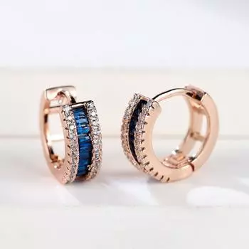 1 пара розового золотого цвета, серьги-кольца принцессы белого, красного, синего цвета с разноцветными камнями, серьги-кольца для свадьбы и помолвки для женщин красный