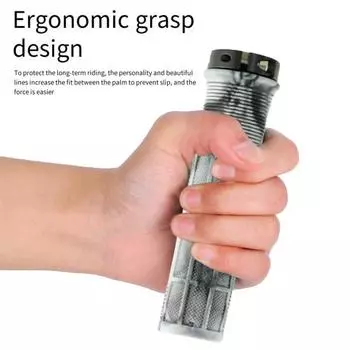 1 пара ручек для ручек велосипеда. Крышка ручек для велосипеда. Нескользящая конструкция. Амортизирующая. Простая установка. Эргономичные чехлы для ручек для езды на велосипеде. черный белый