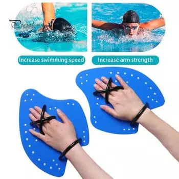 1 пара ручных весла для плавания с отверстиями для силиконового ремешка, профессиональные дети, взрослые, начинающие, тренировочные ласты для фристайла, аксессуары для плавания на коленях XS чёрный