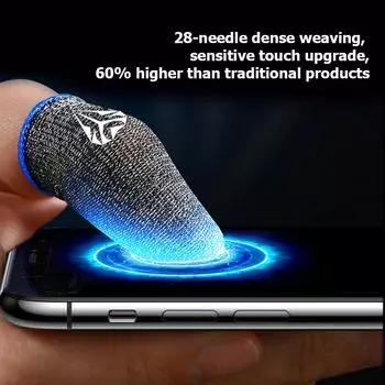 1 пара рукавов для пальцев для PUBG, дышащий, защищенный от пота чехол для пальцев (синий)