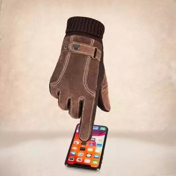 1 пара рыболовных перчаток, ветрозащитные противоскользящие утолщенные теплые перчатки для холодной погоды на зиму с сенсорным экраном коричневый