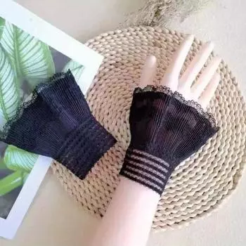 1 пара съемных поддельных рукавов, манжеты, свитер, декоративные рукава, кружевные оборки, манжеты на локтях, универсальные поддельные манжеты для защиты от солнца белый