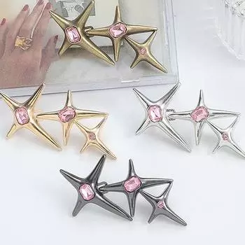 1 пара съемных пряжек на талии с крестообразными звездами для брюк, юбок, утягивающих поясных пряжек, не требующих шитья, регулируемых пряжек на талии для джинсов серебряный