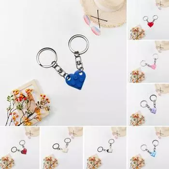 1 пара, съемный брелок с подвеской в форме сердца, одинаковый брелок для ключей в форме кирпича, брелок для ключей для пары, подарок на день Святого Валентина чёрный/белый