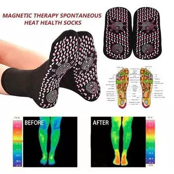 1 пара самонагревающихся носков для магнитотерапии, дышащие массажные носки для ухода за ногами, забота о здоровье красный