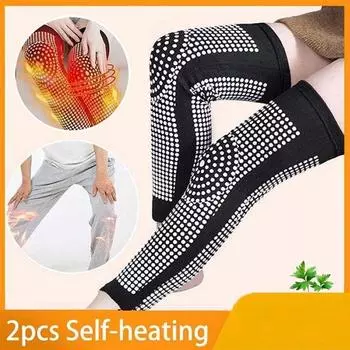 1 пара самонагревающихся поддерживающих наколенников, теплый восстановительный пояс, массажер для ног L чёрный