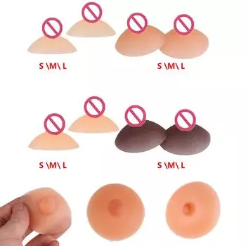 1 пара самоприсасывающихся реалистичных моющихся многоразовых силиконовых сосок для формы груди, костюма трансвестита S
