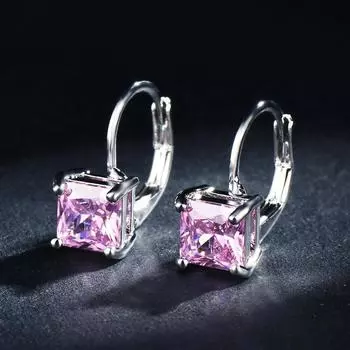 1 пара серьги-кольца принцессы белого, черного, красного, розового цвета с камнями, модные серьги-кольца серебристого цвета с большими кольцами для женщин, свадебные украшения белый