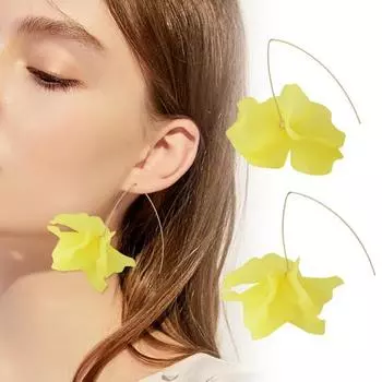 1 пара серьги-подвески в виде лепестков, длинные стильные висячие серьги, женские серьги-крючки для пирсинга, ювелирные изделия в подарок белый