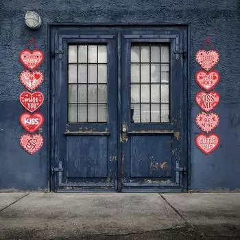 1 пара сердечек на день Святого Валентина, красный знак, украшение, бумажное сердце, входная дверь