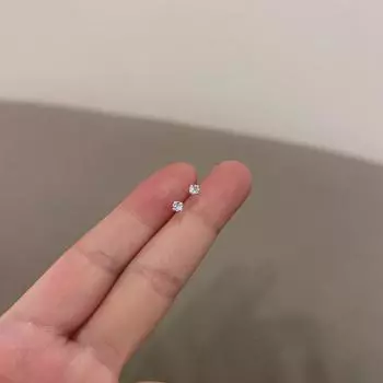 1 пара серебряных мини-сережек-гвоздиков для женщин, панк-серьги с блестящим цирконием, модные ювелирные подарки