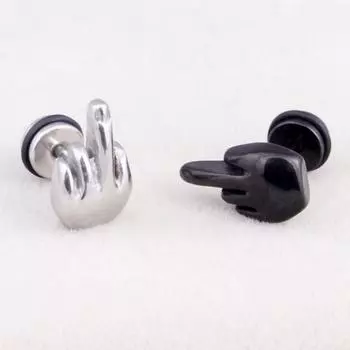 1 пара серег-гвоздиков, неаллергенный подарок, нестандартные шикарные серьги-гвоздики на средний палец, ювелирные аксессуары