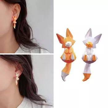 1 пара серег-гвоздиков с лисой Y2K, стильные серьги-гвоздики, женские украшения для ушей, вечерние серьги из смолы, подарок для женщин и девочек