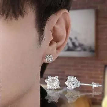 1 пара серег-гвоздиков унисекс, ювелирные изделия из искусственного жемчуга в стиле хип-хоп, текстурированные серьги-гвоздики E