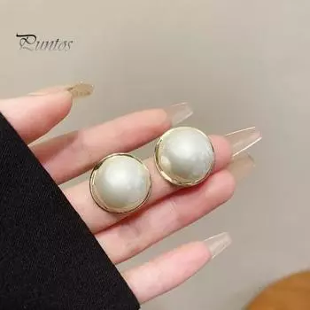 1 пара серег-гвоздиков в стиле ретро во французском стиле, вечерние серьги из искусственного жемчуга для женщин и девочек, ювелирные изделия в подарок золотистый