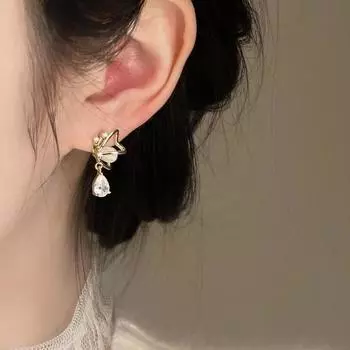 1 пара серег из искусственного жемчуга, французские стразы, кисточка, роскошные элегантные неаллергенные серьги-подвески для женщин и девочек, модные ювелирные изделия, аксессуары, подарок C