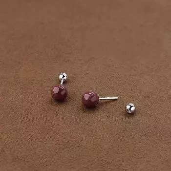 1 пара серег из киновари для женщин, серьги-гвоздики с ушной костью, хрящом, спиральные серьги-гвоздики для ушей 6mm