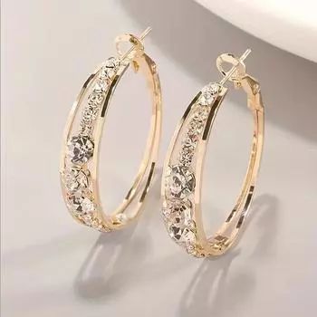 1 пара серег изысканный взрывной стиль ветер горный хрусталь мужские и женские серьги большие круглые серьги украшения для ушей золотой