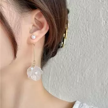 1 пара серег Элегантные универсальные серьги тонкой работы блестящие привлекательные нарядные формы цветка B