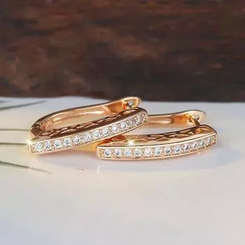 1 пара серег-капель с цирконами для женщин, геометрические висячие серьги, модные свадебные украшения золотой