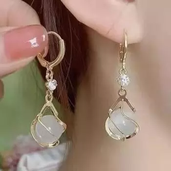 1 пара серег-капель с длинной кисточкой и инкрустацией блестящими стразами, сверкающий декоративный подарок