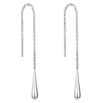 1 пара серег-капель с длинной кисточкой, подвеска-капля, 925, цепочка для заправки нитей