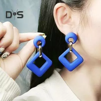 1 пара серег-капель с геометрическим рисунком, квадратные полые серьги с дизайном, легкие, устойчивые к деформации ювелирные изделия, подарок для мамы, сестры, подруги бежевый