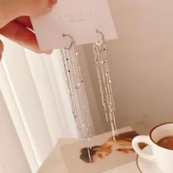 1 пара серег-капель в богемном темпераменте с блестками в форме сердца, геометрический декоративный подарок для женщин, длинные