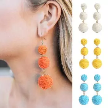 1 пара серег-капель в стиле ретро, приятных к коже, ярких цветов, подходящих к коже жёлтый