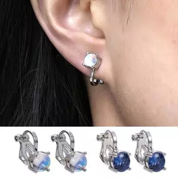 1 пара серег-клипс, не вызывающие раздражения, антиокислительные модные ювелирные изделия, серьги со стразами, зажимы для ушей, украшения для женщин
