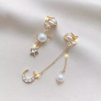 1 пара серег-клипс с бантом и кистями, ювелирные изделия, непирсинг, стразы, серьги-капли, подарки на день рождения 5