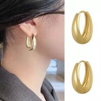 1 пара серег-кольцев, большой темперамент, геометрический подарок, женские овальные серьги в стиле ретро