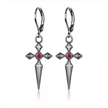 1 пара серег-крестиков из стали/черного цвета для мужчин и женщин из нержавеющей стали, популярная коллекция ювелирных изделий в стиле хип-хоп