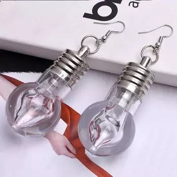 1 пара серег-крючков, новинка, красочные серьги в форме лампочки, антиаллергенные, легкие, из нержавеющей стали, украшения для ушей, ювелирные изделия, подвесные серьги, клубная вечеринка C
