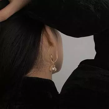 1 пара серег-крючков с искусственным жемчугом, глянцевый, элегантное украшение для ушей, ювелирное украшение для вечеринки, нарядное платье