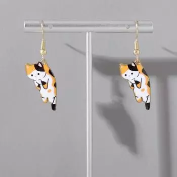 1 пара серег-крючков с покрытием животных, ювелирные изделия, яркие блестящие серьги-капли с героями мультфильмов C