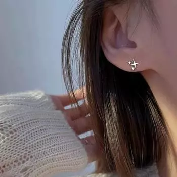 1 пара серег-пусетов со звездами, крутой стиль, однотонные серьги, маленькие легкие, антикоррозийные, антиаллергенные, блестящие, цветные, ежедневные серьги, подарок на праздник