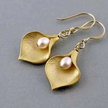 1 пара серег с цветочным искусственным жемчугом, модные серьги с уникальным дизайном, минималистичные серьги-подковы в форме лотоса, женский подарок серебряный