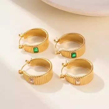 1 пара серег с квадратным цирконием из нержавеющей стали 316L с резьбой для женщин и пар с уникальным дизайном, вечерние ювелирные изделия, подарочные аксессуары 3mm золотой