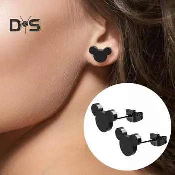 1 пара серег с мультяшными животными из нержавеющей стали, однотонные серьги на тему животных, подарок для влюбленных, титановые украшения серебряный