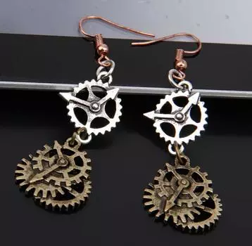 1 пара серег в стиле стимпанк, дизайн рыболовных крючков, бронзовый сплав, модные украшения для ушей